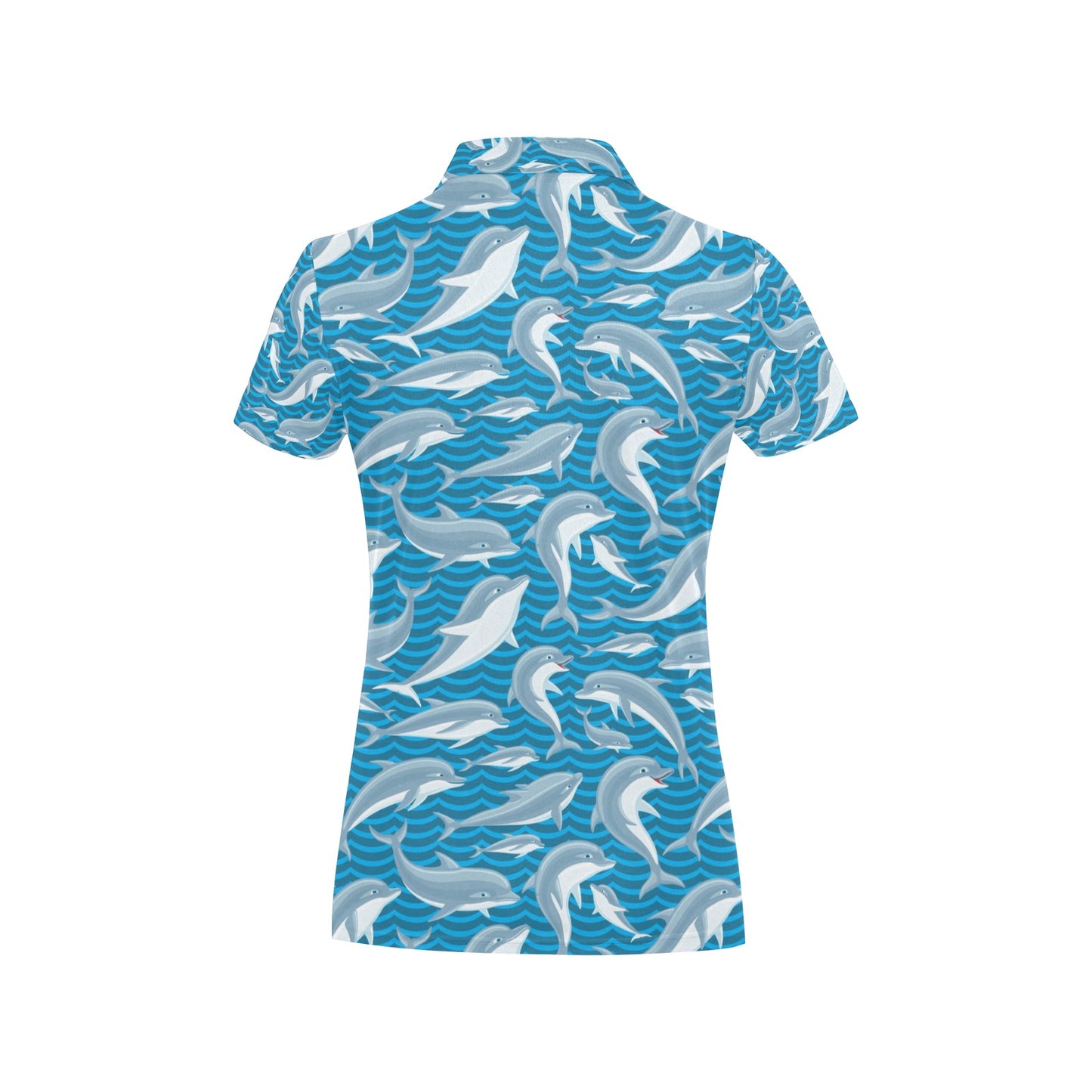 Dolphin Cute Print Pattern Women's Polo Shirt