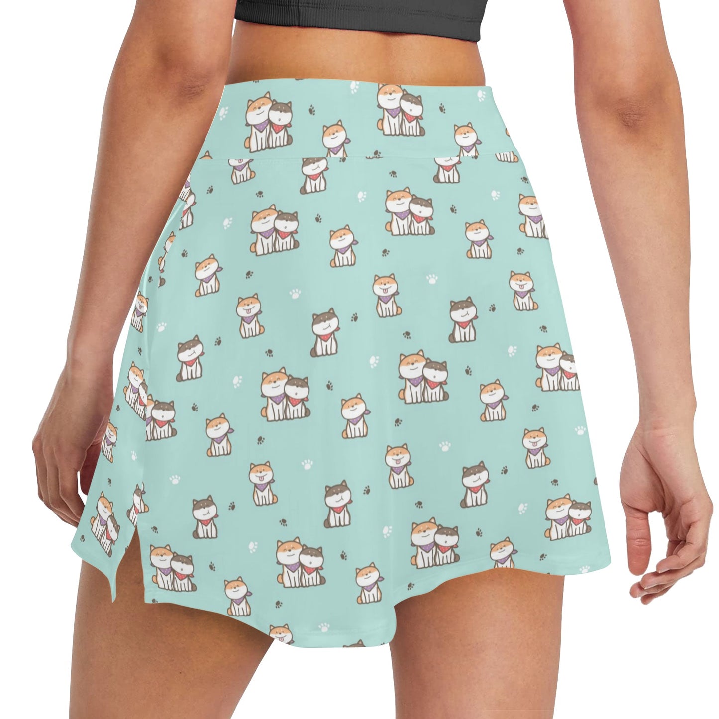 Shiba Inu Print Design LKS302 17" Golf & Pickleball Skort with Pockets