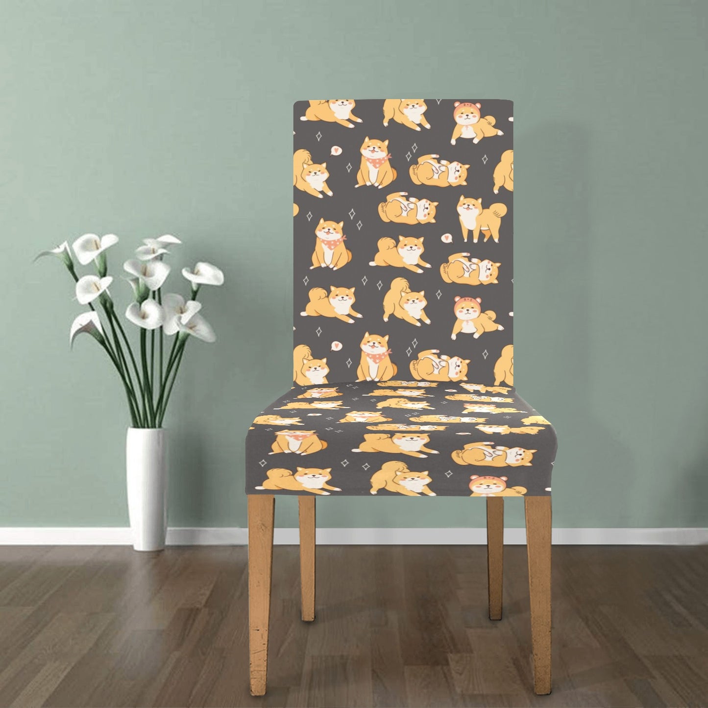 Shiba Inu Print Design LKS309 Dining Chair Slipcover