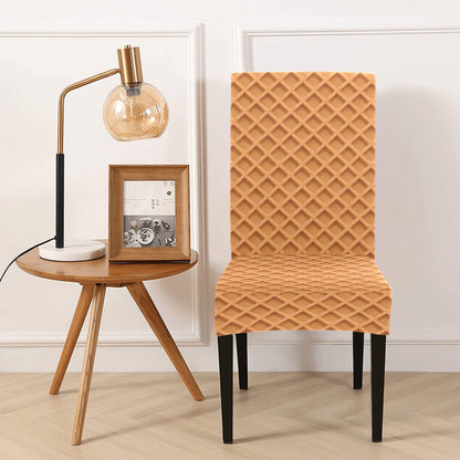 Waffle Texture Print Design LKS301 Dining Chair Slipcover