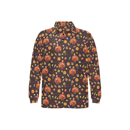 Thanksgiving Print Design LKS305 Long Sleeve Polo Shirt For Men's