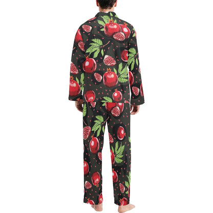 Pomegranate Pattern Print Design PG06 Men's Long Pajama Set