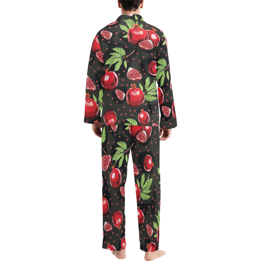 Pomegranate Pattern Print Design PG06 Men's Long Pajama Set