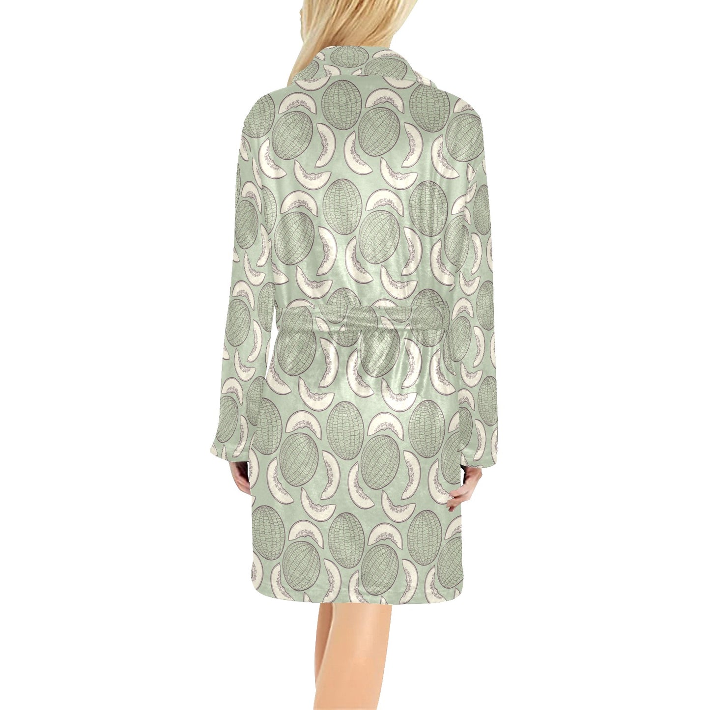 Cantaloupe Pattern Print Design 01 Women's Fleece Robe