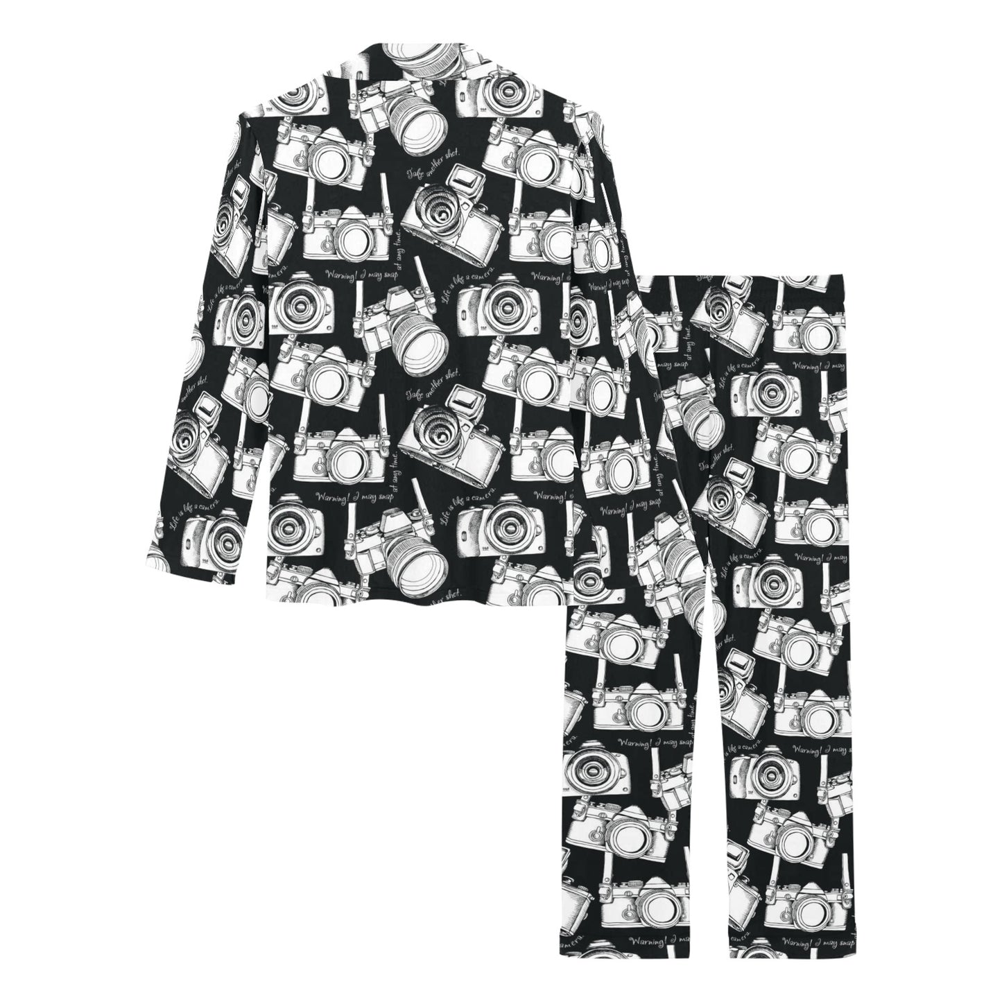 Camera Pattern Print Design 01 Women's Long Pajama Set