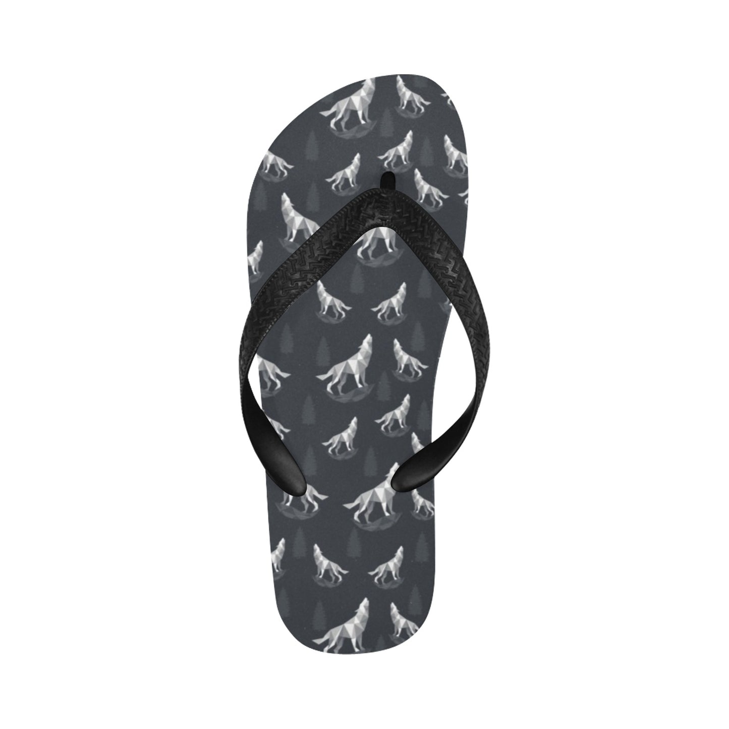 Wolf Print Design LKS303 Flip Flops