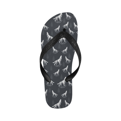Wolf Print Design LKS303 Flip Flops