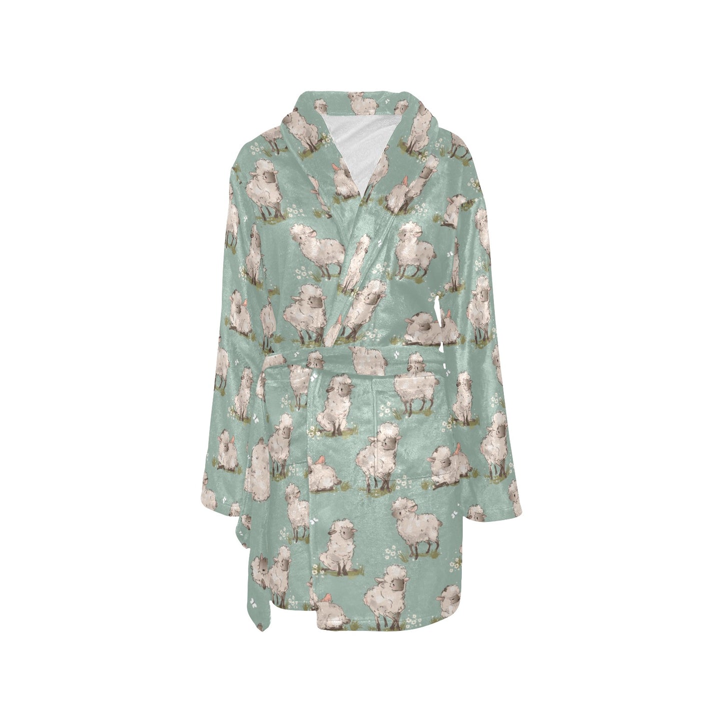 Sheep Print Design LKS405 Women's Fleece Robe