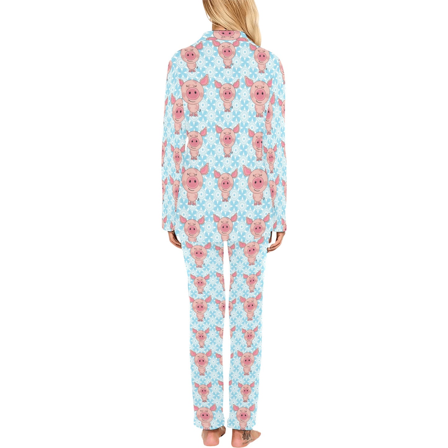 Pig Print Design LKS402 Women's Long Pajama Set