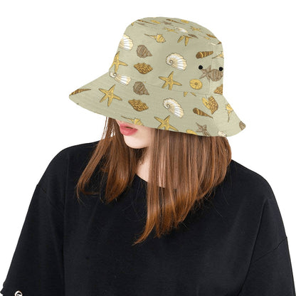 Seashell Beach Print Design LKS303 Unisex Bucket Hat