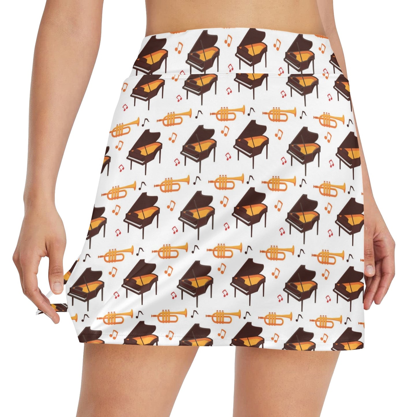 Piano Print Design LKS406 17" Golf & Pickleball Skort with Pockets