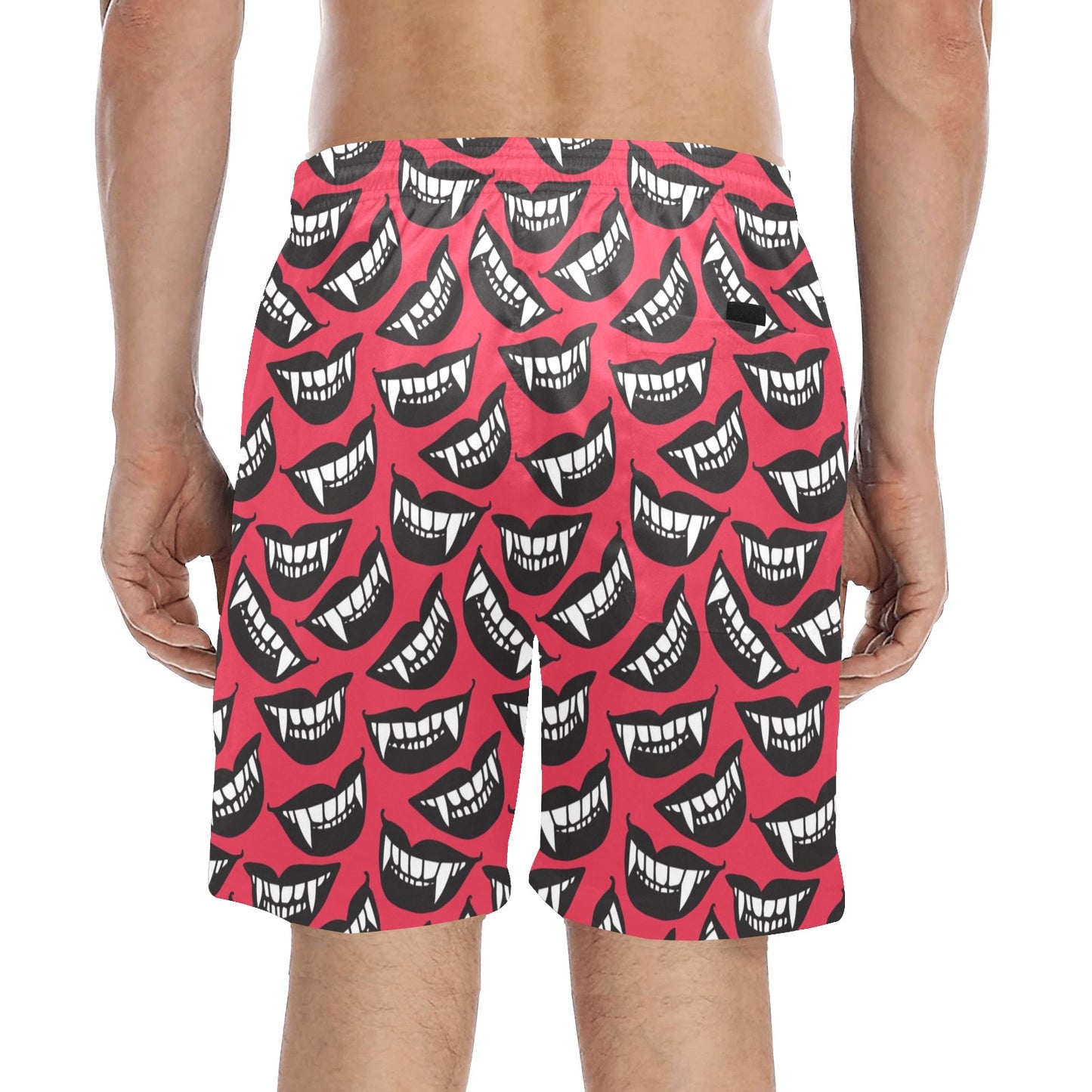 Vampire Lips Print Design LKS305 Men's Swim Trunks Beach Shorts
