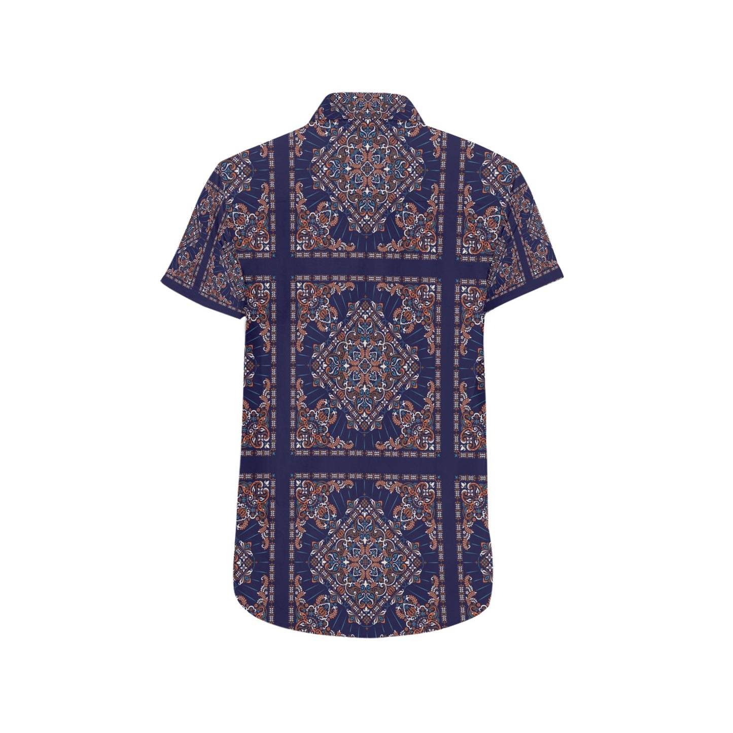 Bandana Print Design LKS3012 Men Short Sleeve Button Up Shirt