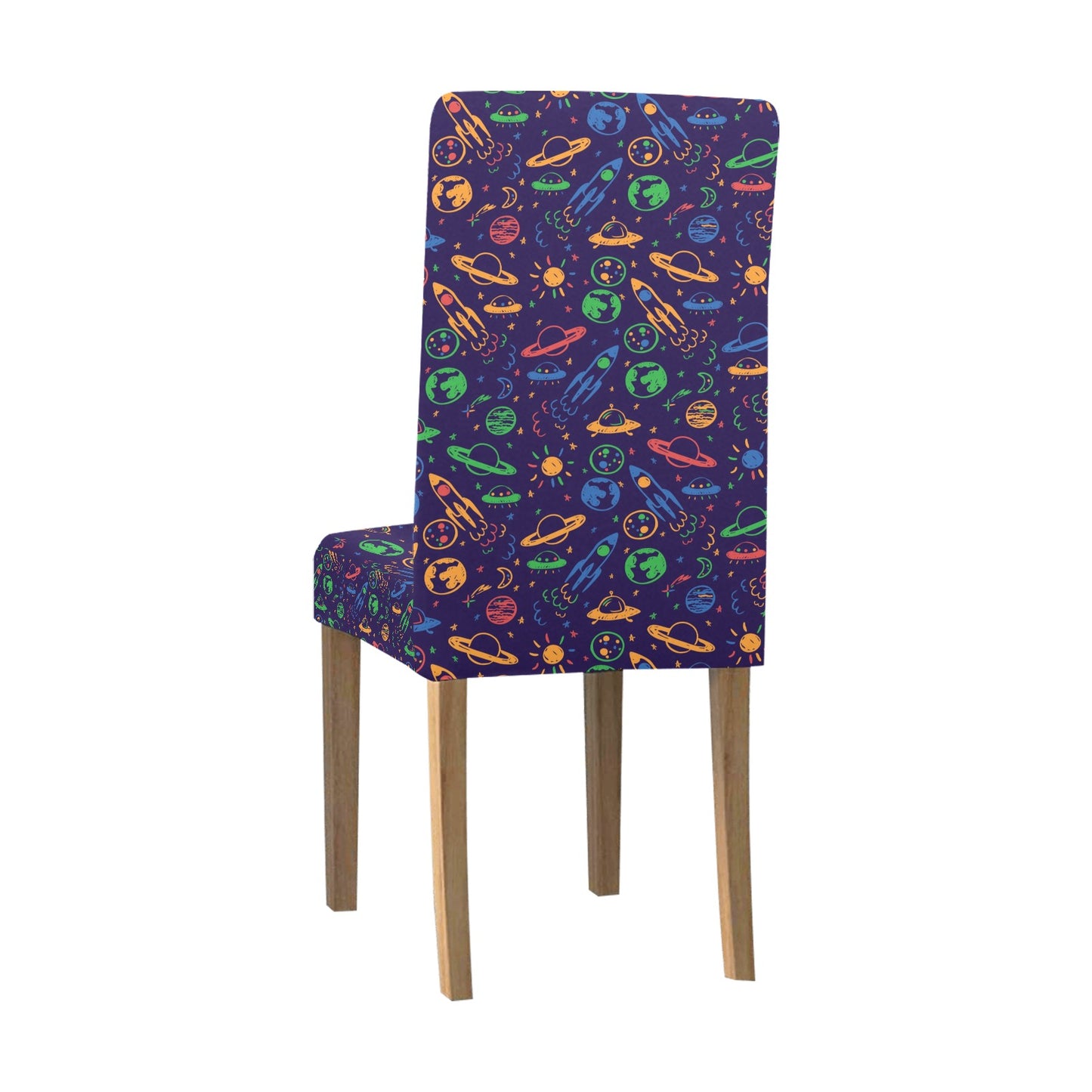 UFO Space Rocket Print Design LKS302 Dining Chair Slipcover