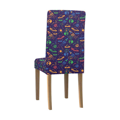 UFO Space Rocket Print Design LKS302 Dining Chair Slipcover