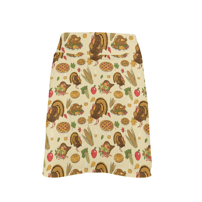 Thanksgiving Print Design LKS302 17" Golf & Pickleball Skort with Pockets