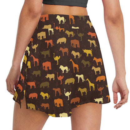 Safari Animal Print Design LKS301 17" Golf & Pickleball Skort with Pockets