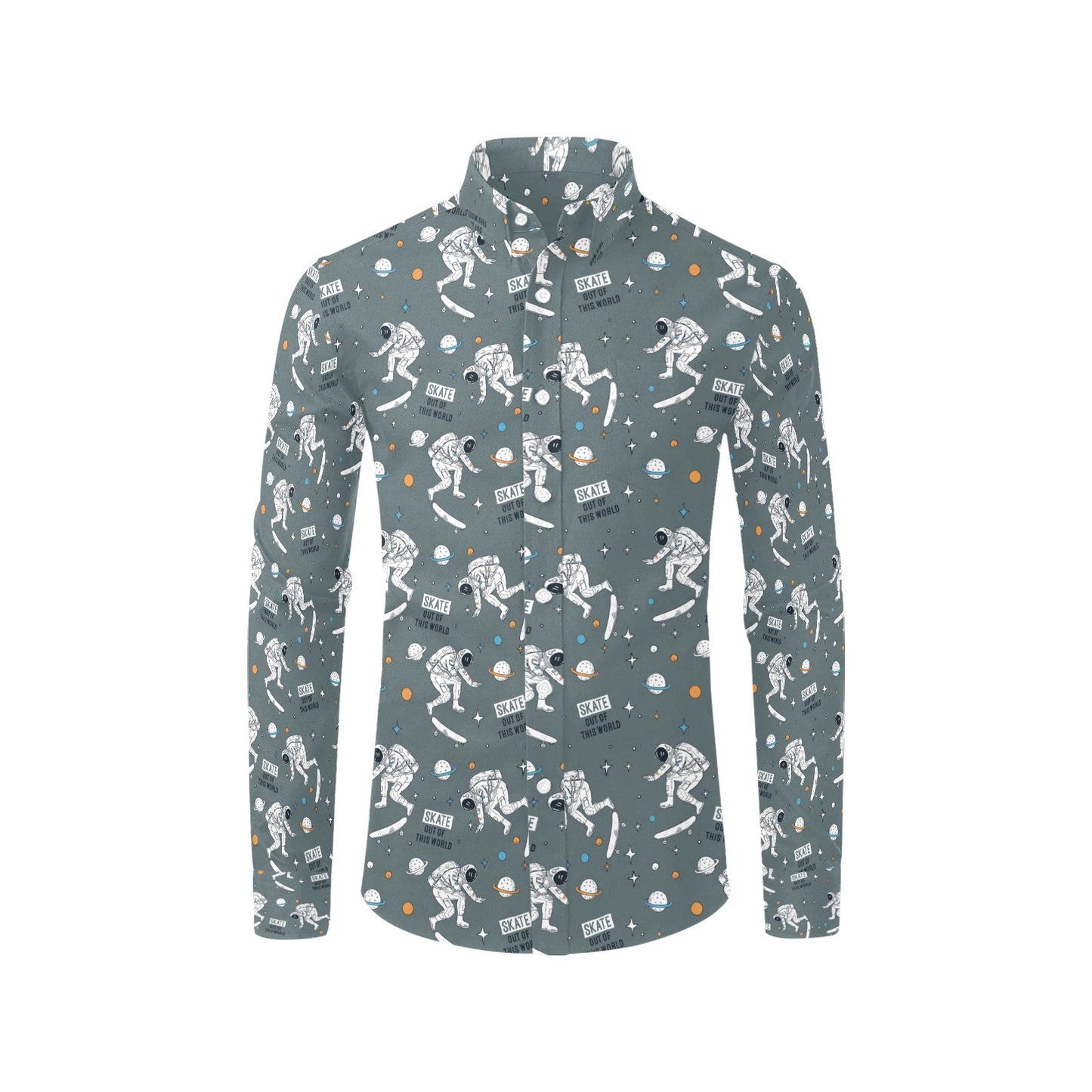 Skateboard Print Design LKS306 Men's Long Sleeve Dress Shirt