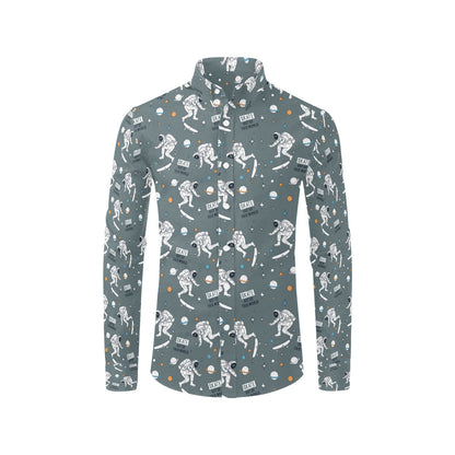 Skateboard Print Design LKS306 Men's Long Sleeve Dress Shirt
