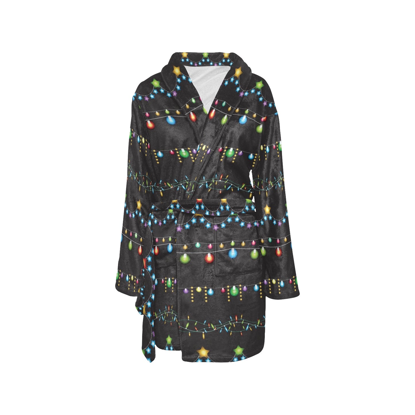 Christmas Light Pattern Print Design 01 Women's Fleece Robe