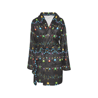 Christmas Light Pattern Print Design 01 Women's Fleece Robe