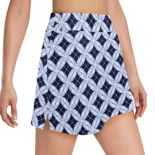 Tie Dye Print Design LKS308 17" Golf & Pickleball Skort with Pockets