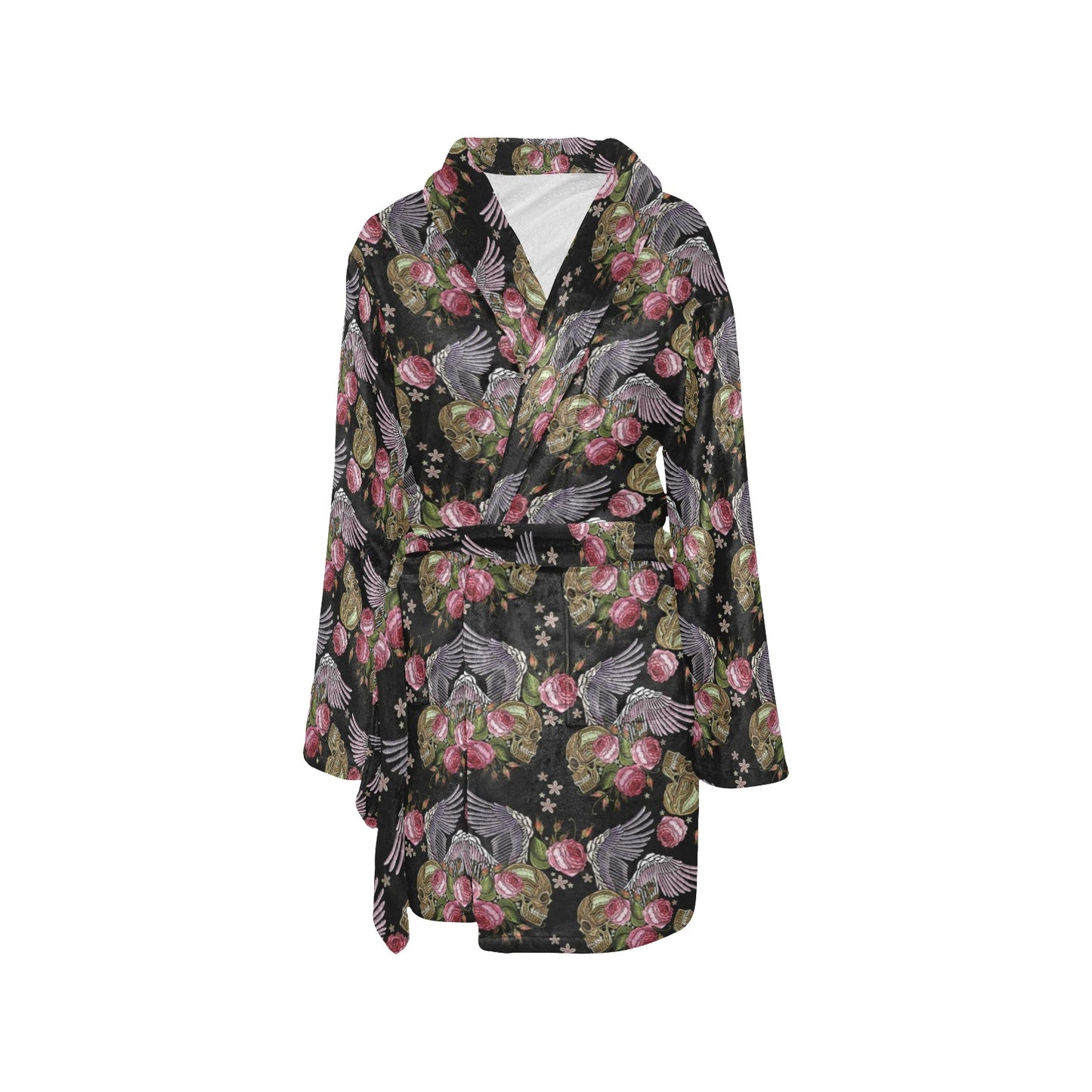 Angel Wings Pattern Print Design 06 Women's Fleece Robe
