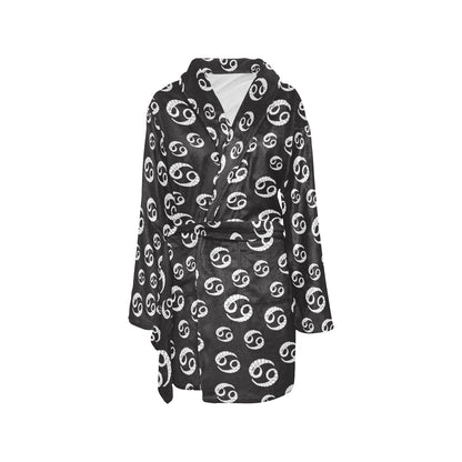 Cancer Zodiac Pattern Print Design 02 Women's Fleece Robe