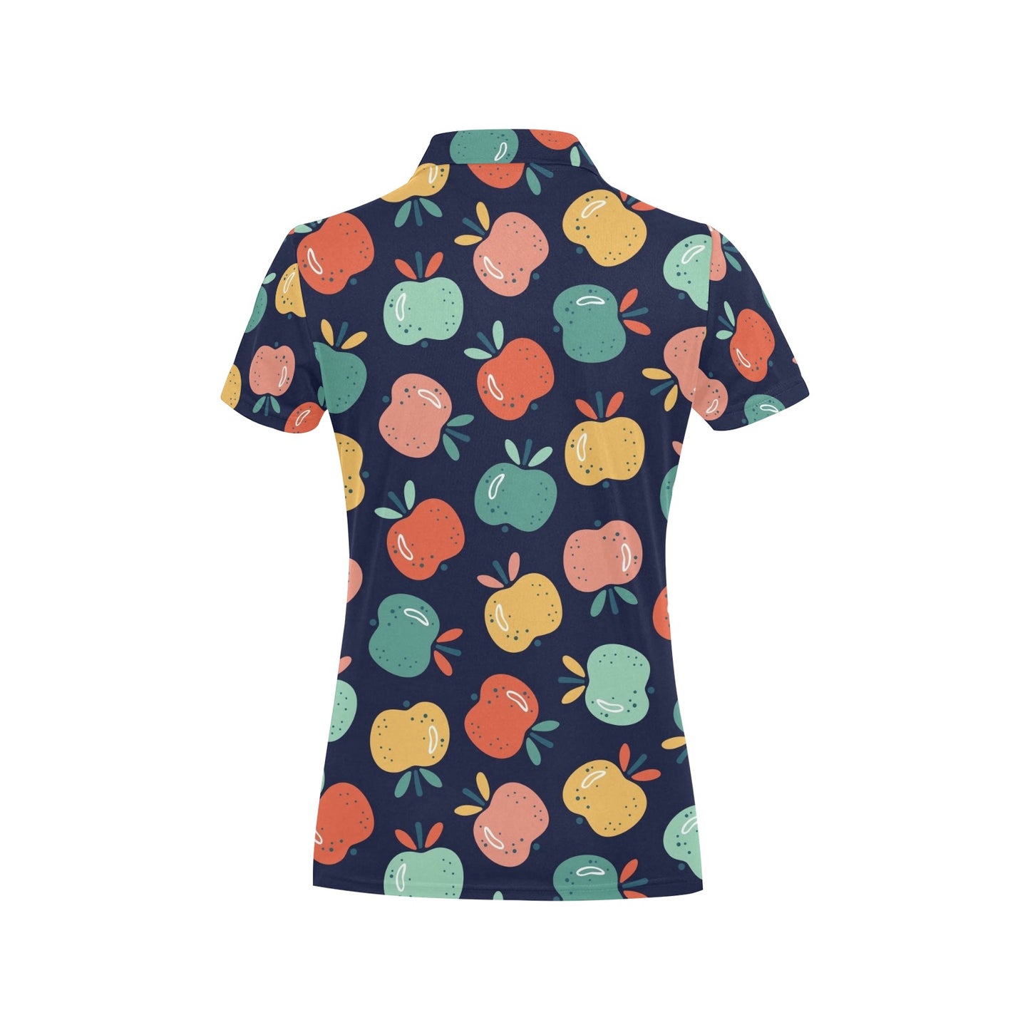 Apple Pattern Print Design AP09 Women's Polo Shirt