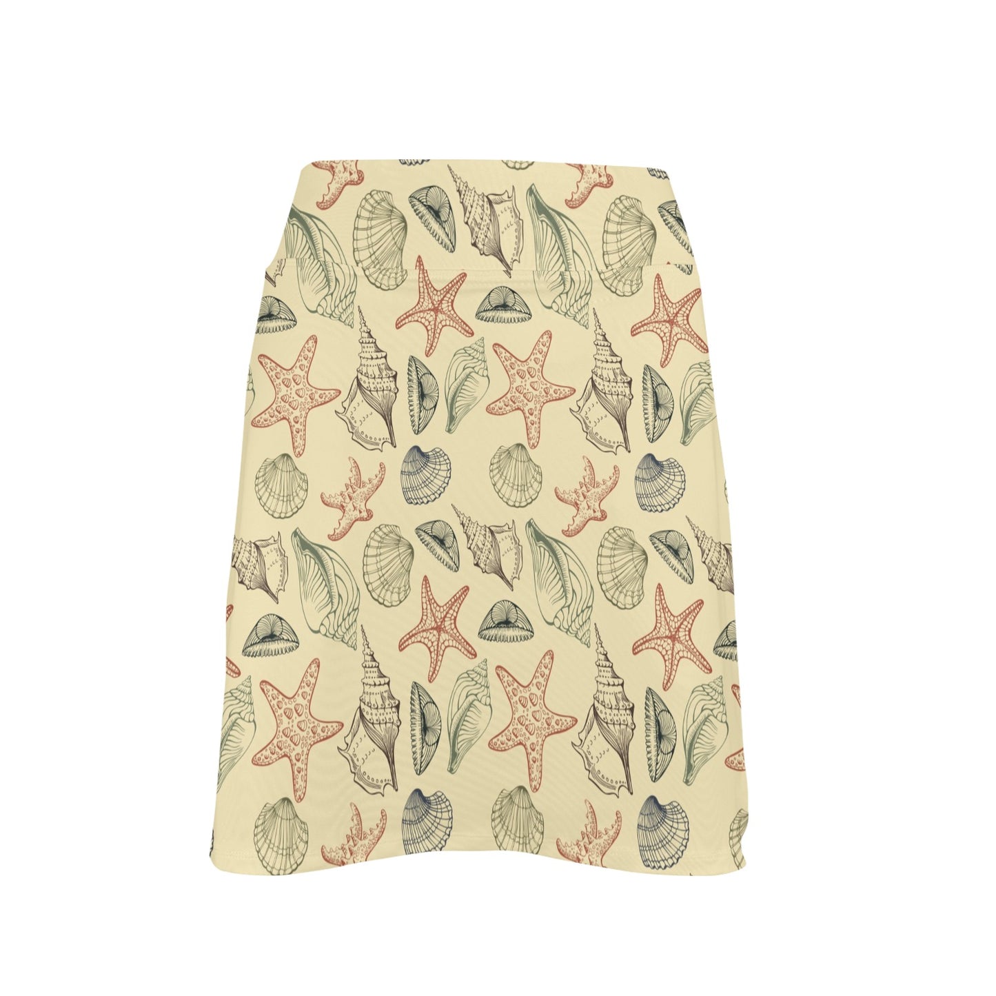 Seashell Print Design LKS305 17" Golf & Pickleball Skort with Pockets