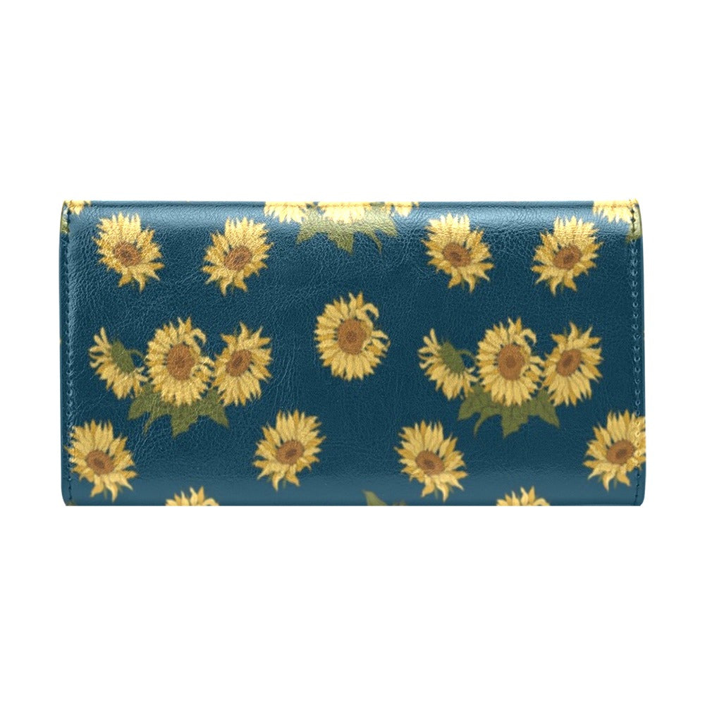 Sunflower Print Design LKS305 Women's Trifold Wallet