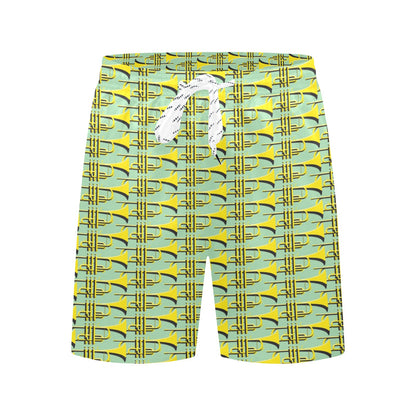 Trumpet Vintage Design Print Men's Swim Trunks Beach Shorts