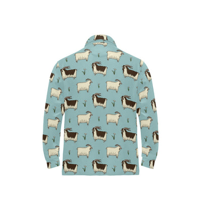 Goat Pattern Print Design 02 Long Sleeve Polo Shirt For Men's
