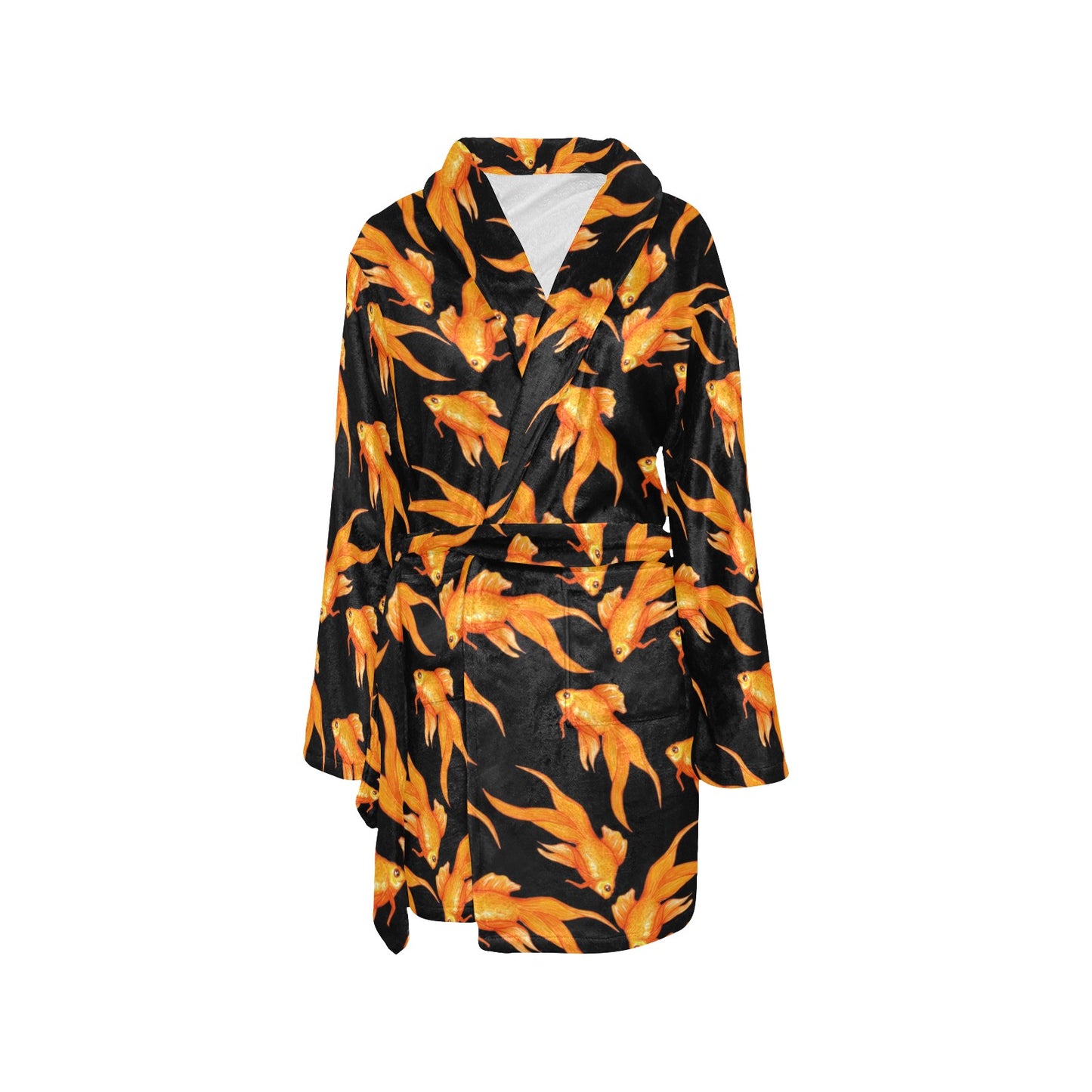 Goldfish Pattern Print Design 03 Women's Fleece Robe