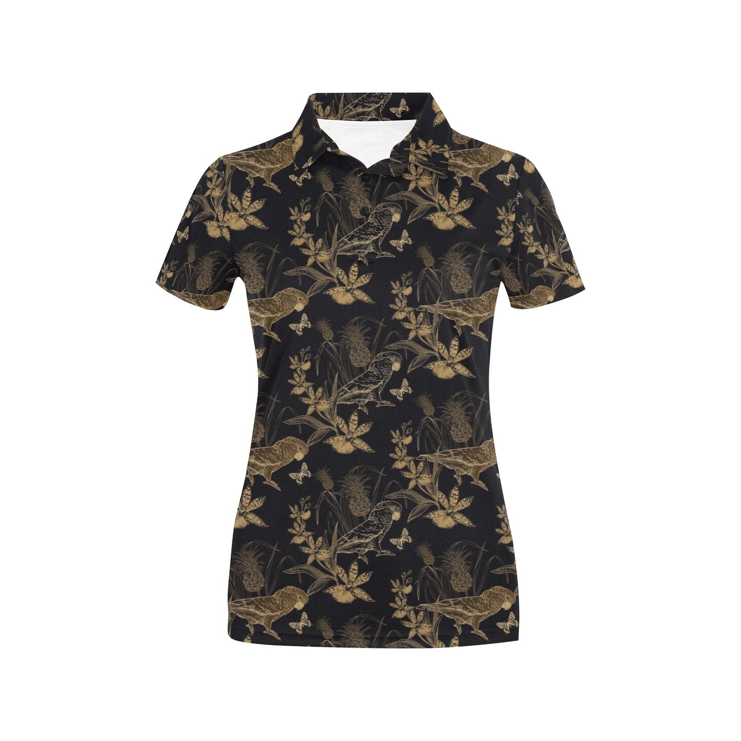 Parakeet Pattern Print Design A05 Women's Polo Shirt