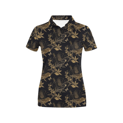 Parakeet Pattern Print Design A05 Women's Polo Shirt