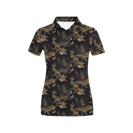 Parakeet Pattern Print Design A05 Women's Polo Shirt
