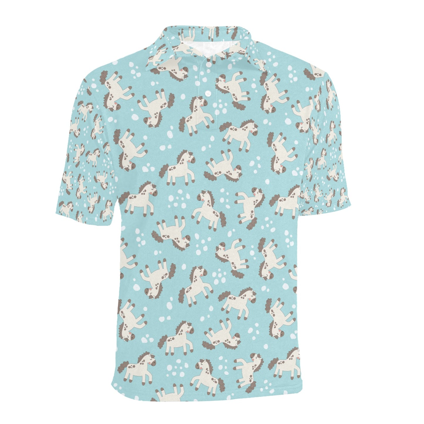 Horse Cute Print Design LKS306 Men Polo Shirt