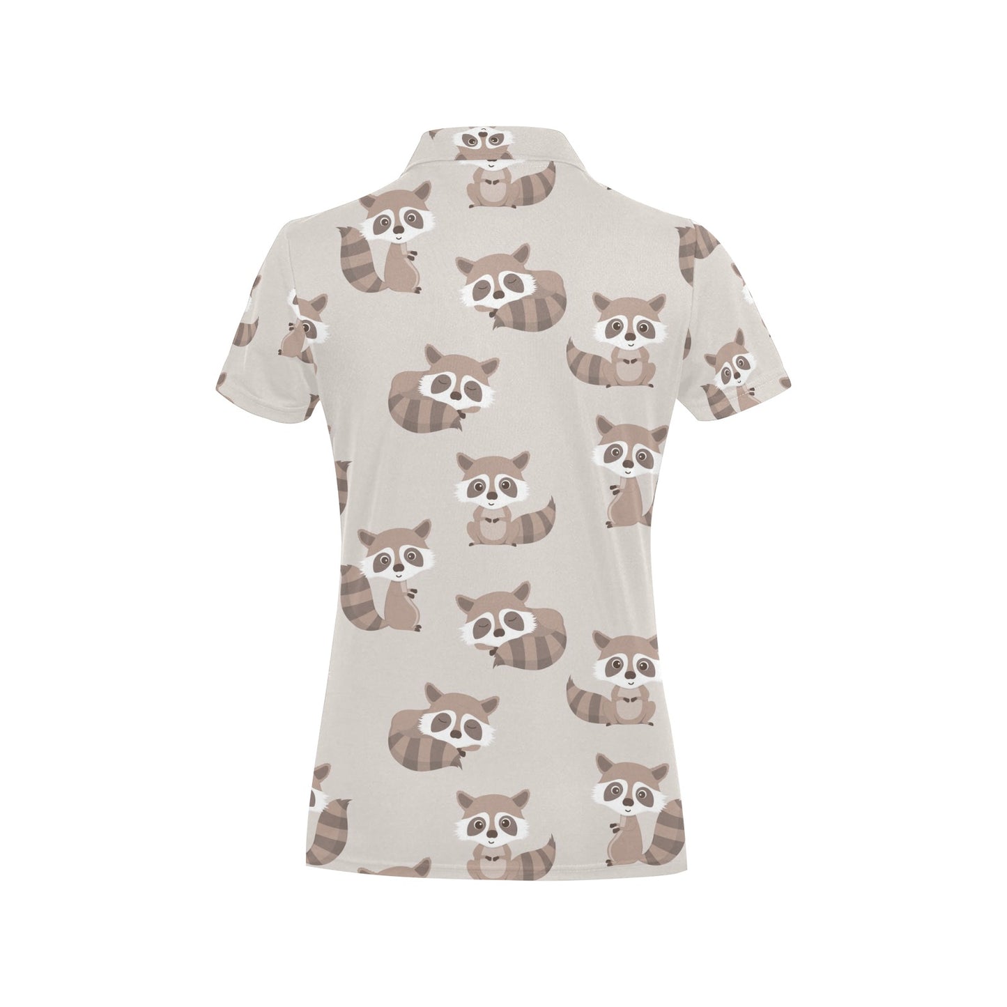 Raccoon Pattern Print Design A05 Women's Polo Shirt