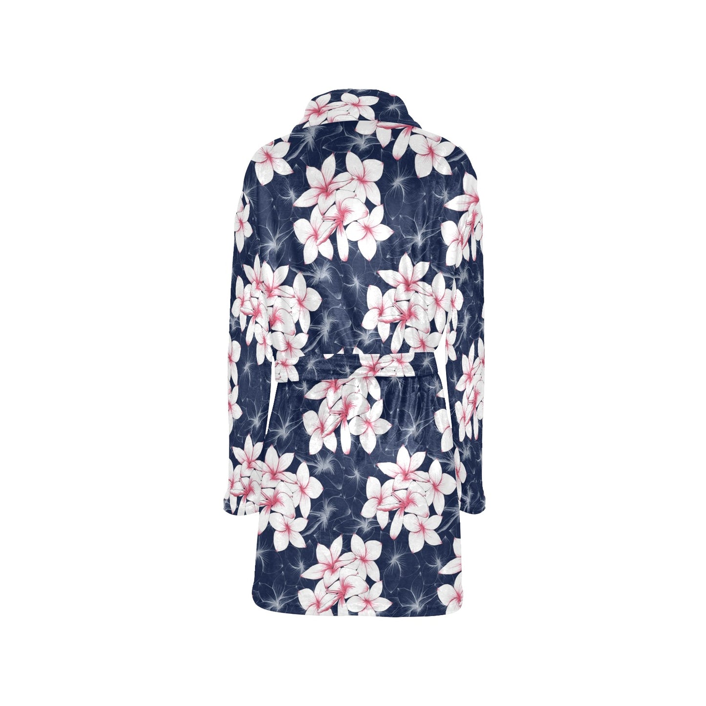 Plumeria Pattern Print Design PM017 Women's Fleece Robe