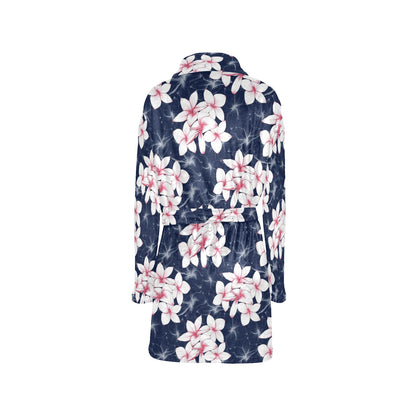 Plumeria Pattern Print Design PM017 Women's Fleece Robe