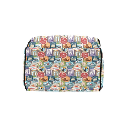 Travel Stamp Print Design LKS301 Diaper Bag Backpack
