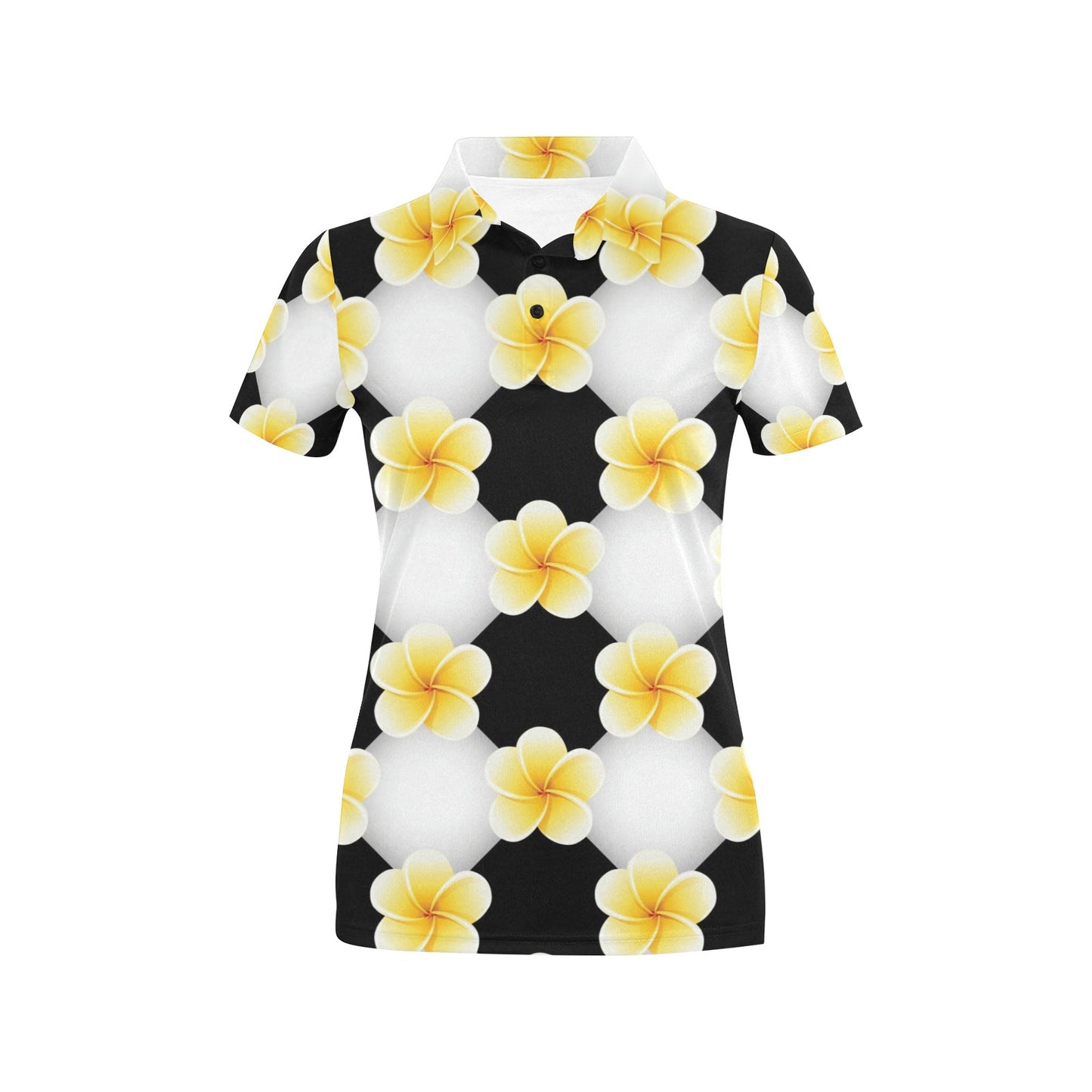 Plumeria Pattern Print Design A04 Women's Polo Shirt