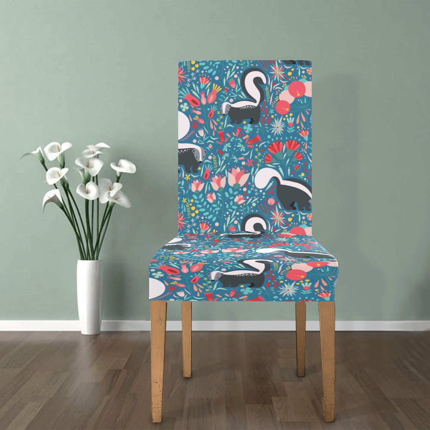 Skunk Print Design LKS302 Dining Chair Slipcover