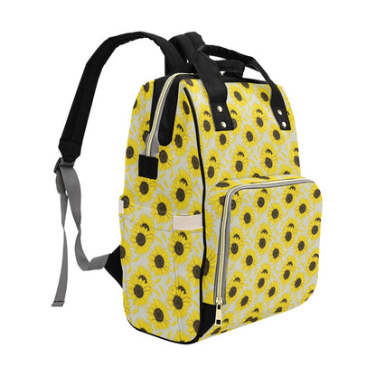 Sunflower Print Design LKS309 Diaper Bag Backpack