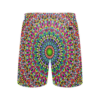 Bohemian Colorful Style Print Men's Swim Trunks Beach Shorts