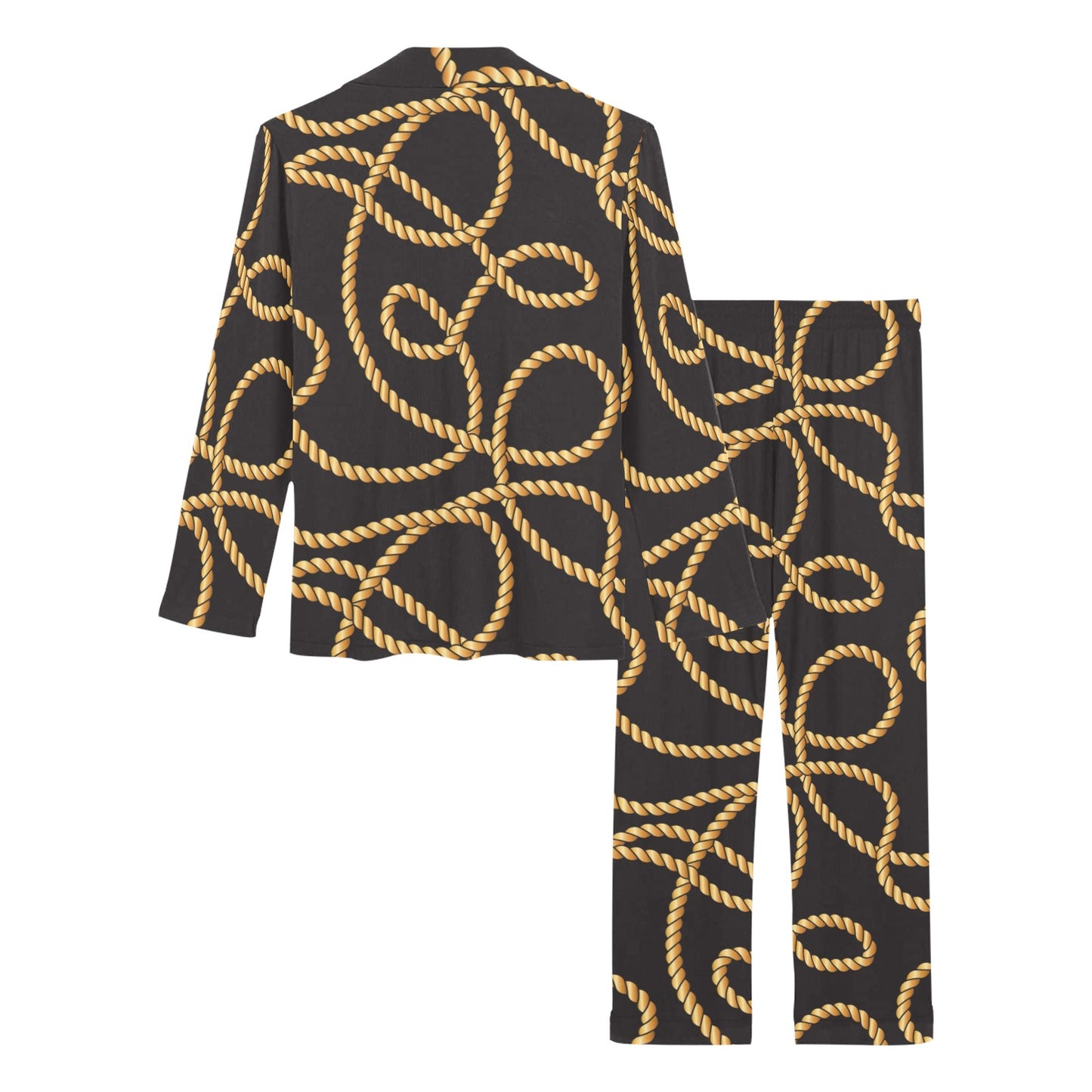 Rope Pattern Print Design A04 Women's Long Pajama Set