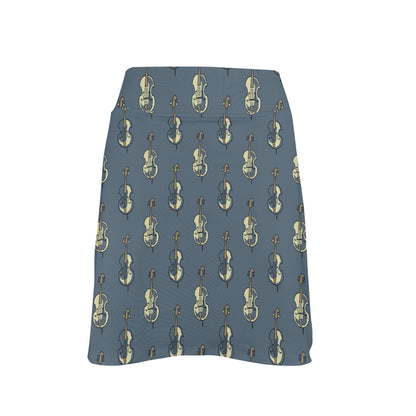 Violin Print Design LKS403 17" Golf & Pickleball Skort with Pockets