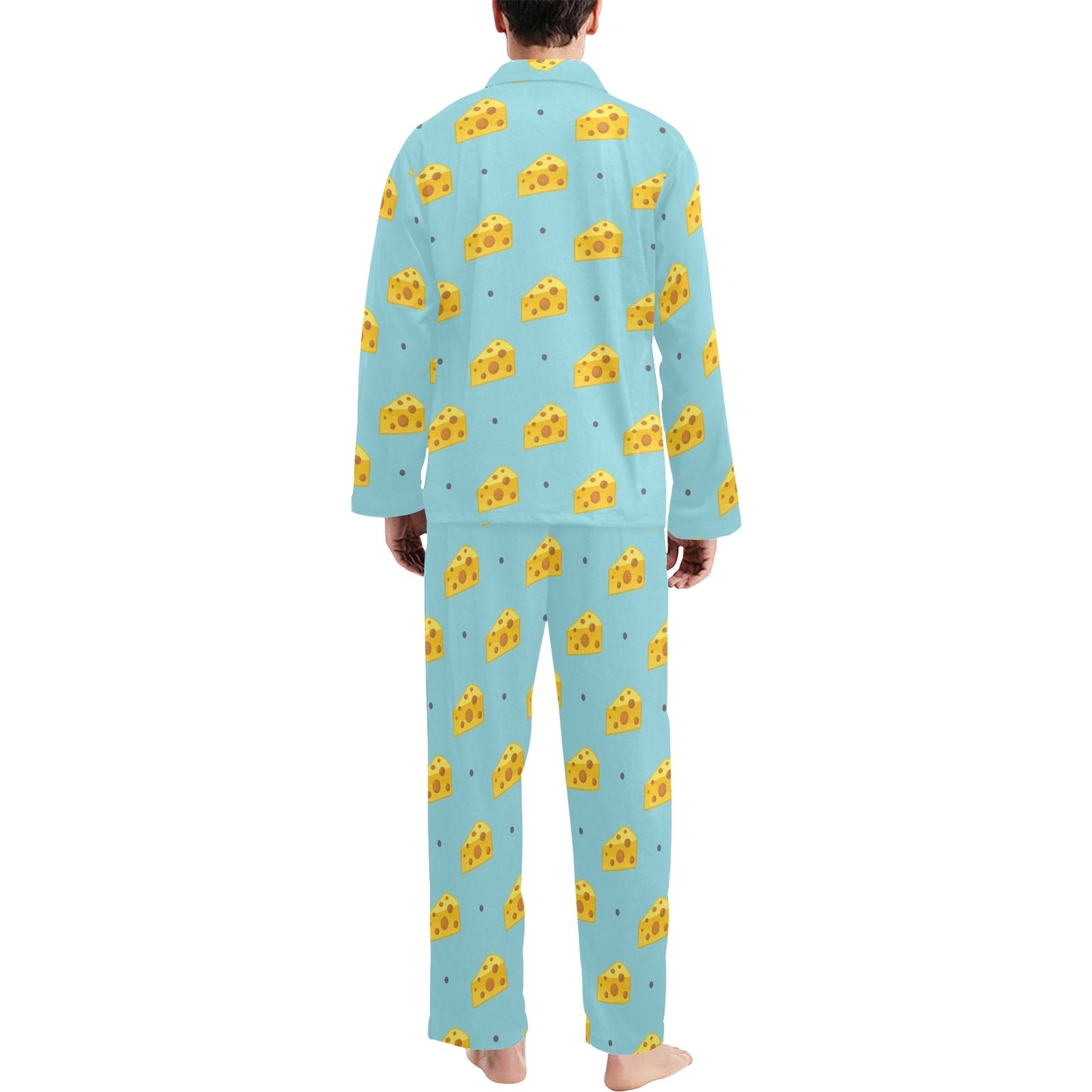 Cheese Pattern Print Design 02 Men's Long Pajama Set