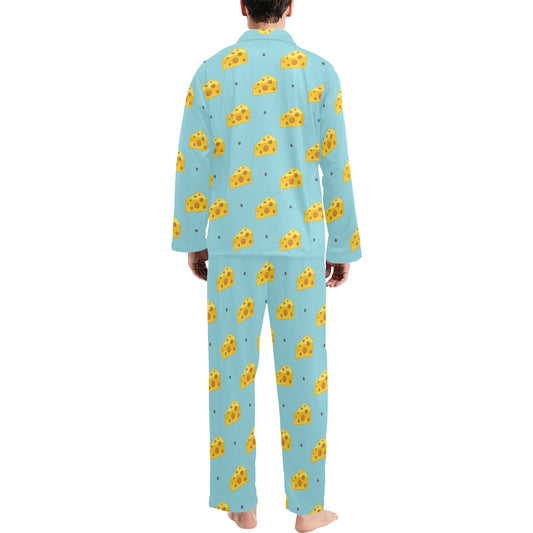 Cheese Pattern Print Design 02 Men's Long Pajama Set